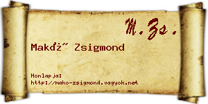 Makó Zsigmond névjegykártya
