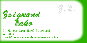 zsigmond mako business card