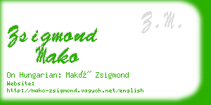 zsigmond mako business card